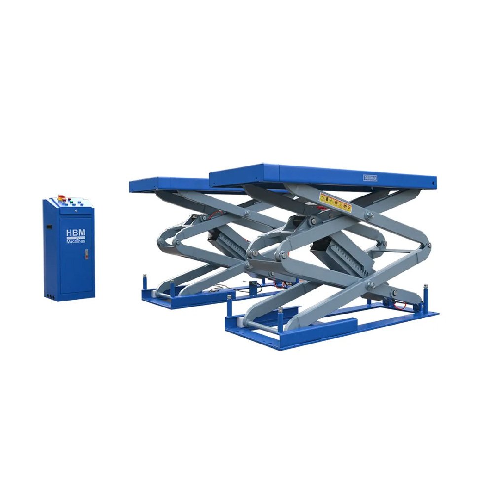 dk-01 HBM Pont élévateur à ciseaux hydraulique intégré avec déverrouillement pneumatique 3 500 kg – Image 1